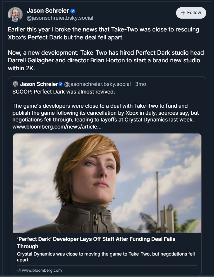 Take-Two Hires Perfect Dark Studio Head