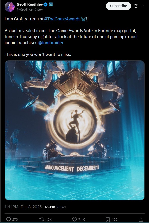 Tomb Raider Announcement Geoff Keighley