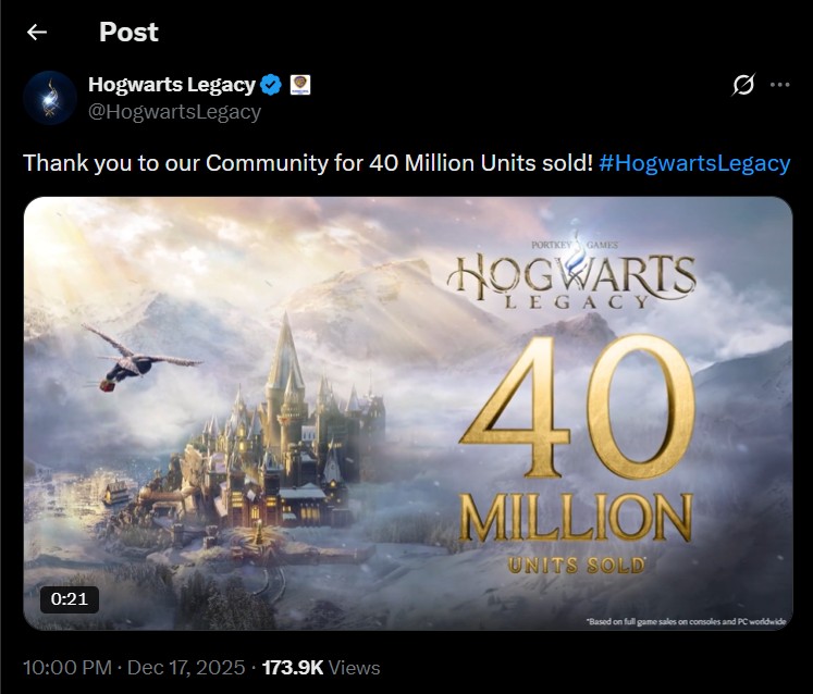 Hogwarts Legacy Sales
