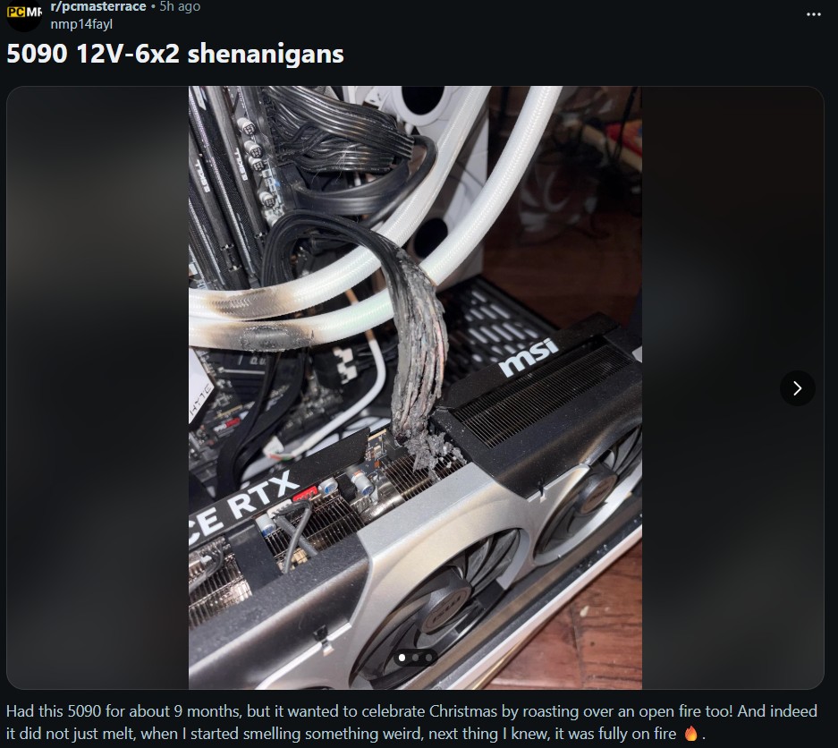 RTX 5090 burning