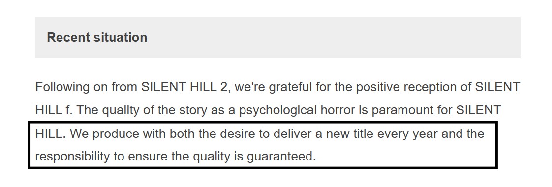 Silent Hill annual releases
