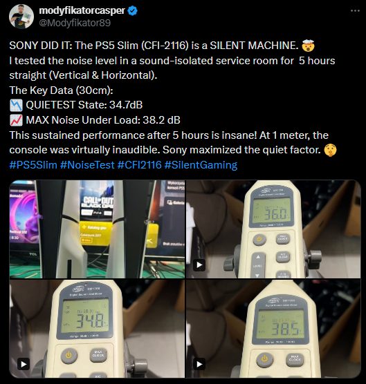 sony ps5 noise testing