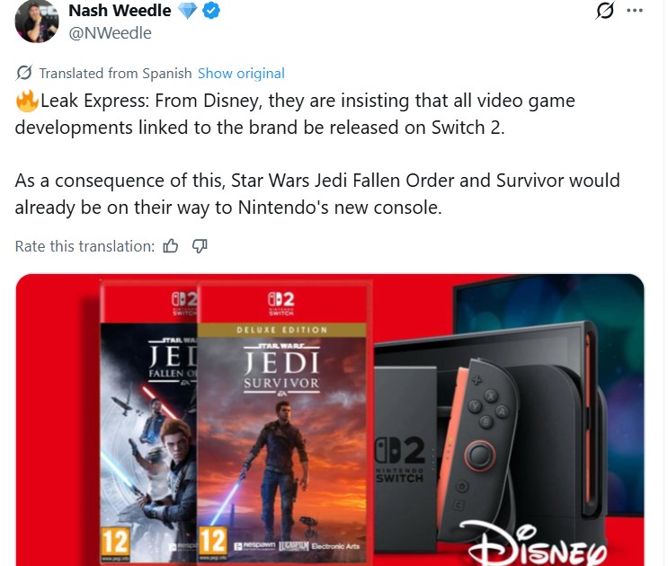 Star Wars Jedi Nintendo Switch 2