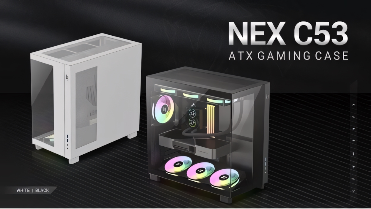 GAMEMAX NEX C53 Panoramic Chassis Launches With Compact Design and High-End Hardware Support GAMEMAX NEX C53