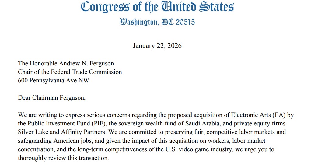 EA Buyout congress disapproval