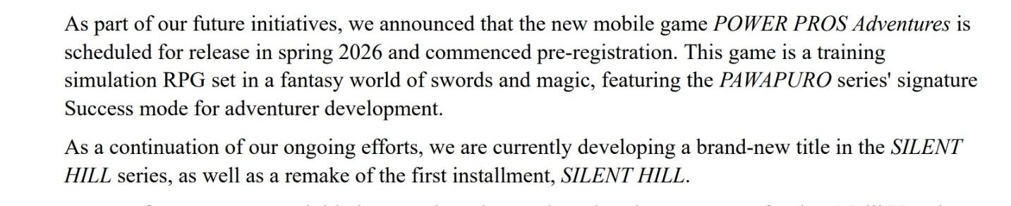 Konami Q3 Financial report