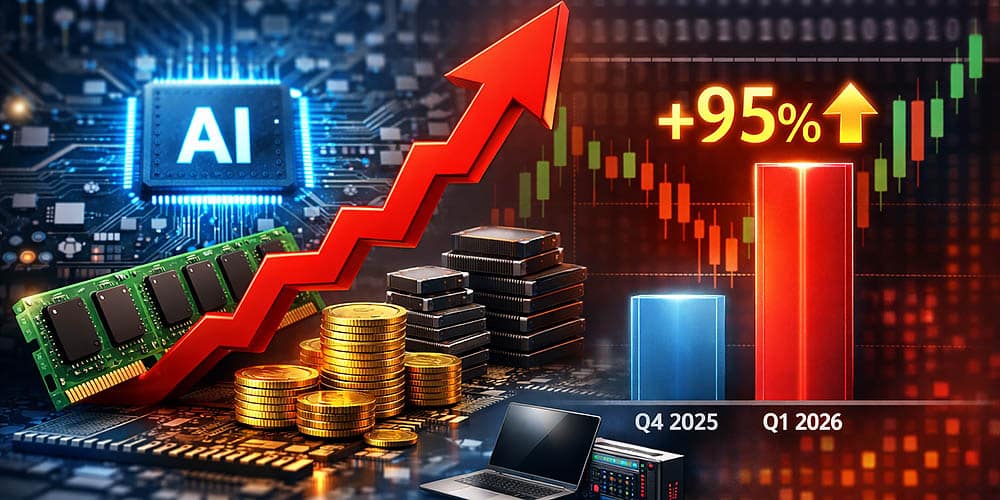 DRAM Q1 2026 Price Increase by 100%