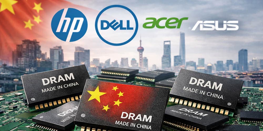 HP Dell Acer and ASUS buying DRAM memory from China