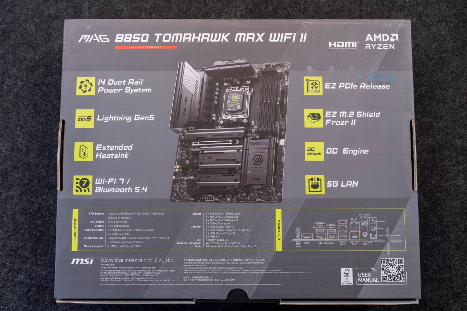 MSI MAG B850 Tomahawk Max WiFi II box back