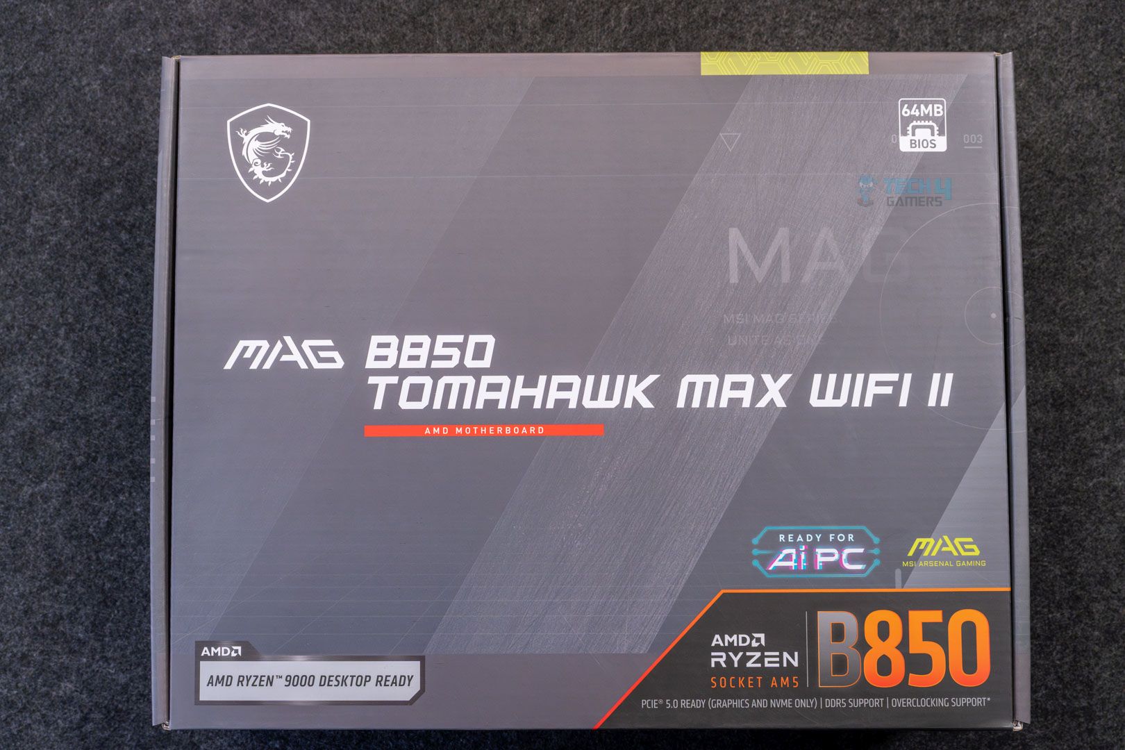 MSI MAG B850 Tomahawk Max WiFi II box front.