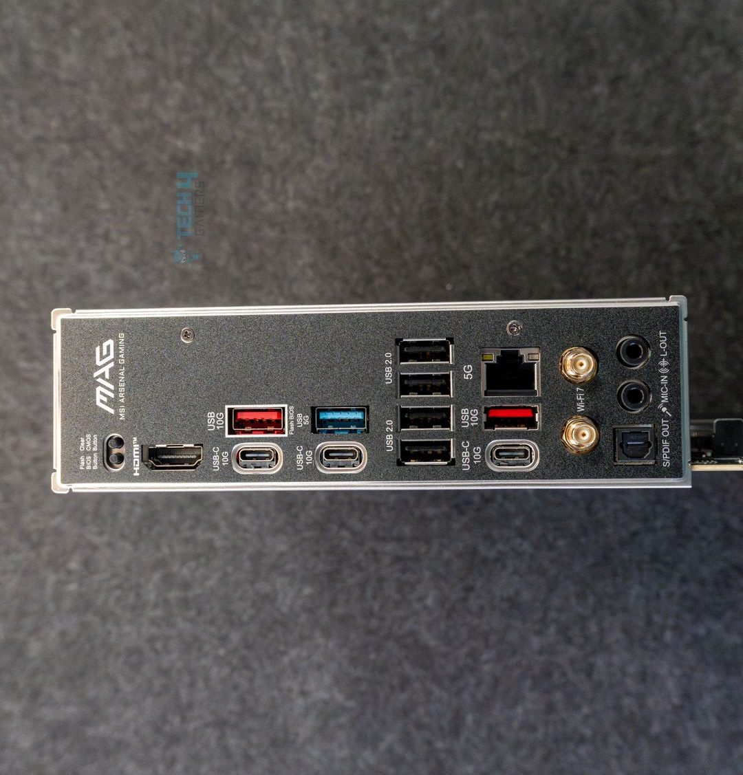 MSI MAG B850 Tomahawk Max WiFi II rear I/O panel