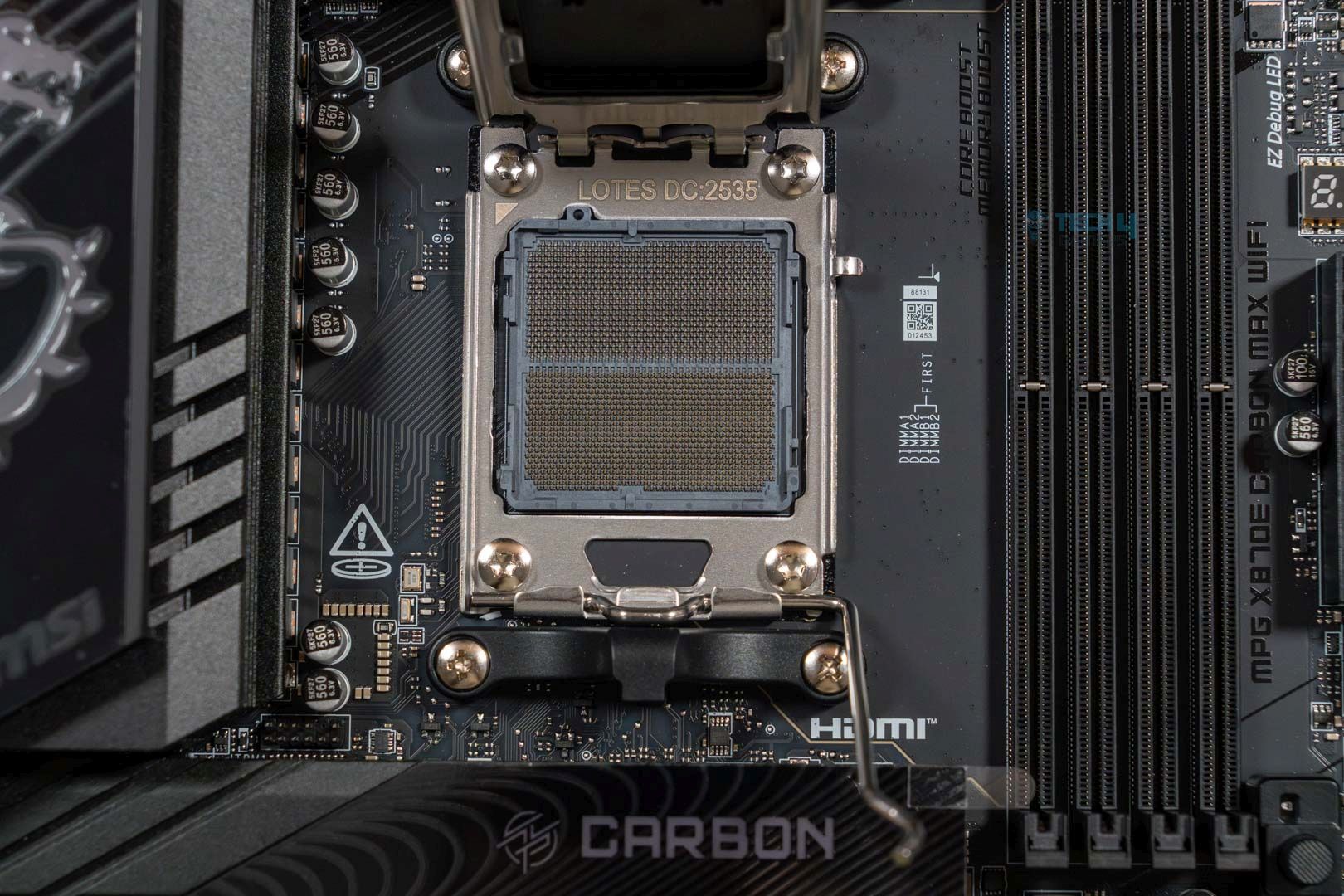 MSI MPG X870E Carbon Max WiFi - CPU Socket Opened