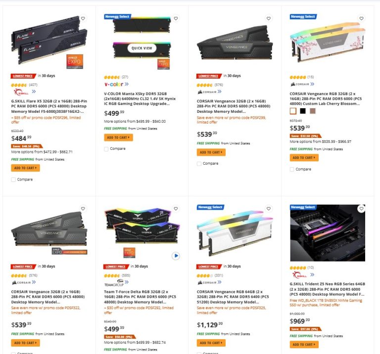 China’s RAM Prices Nearly Match Global Market as 32GB DDR5 Crosses $500