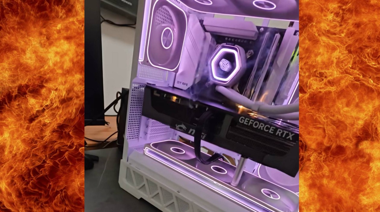 An MSI GeForce RTX 5090 Erupts in Literal Flames During First System Boot msi rtx 5090 catches fire