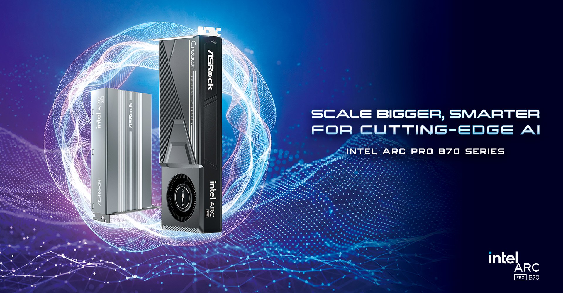 ASRock Introduces Intel Arc Pro B70 GPUs for AI and Workstations