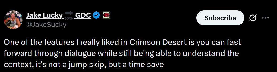 Crimson Desert Dialogue Fast-Forward