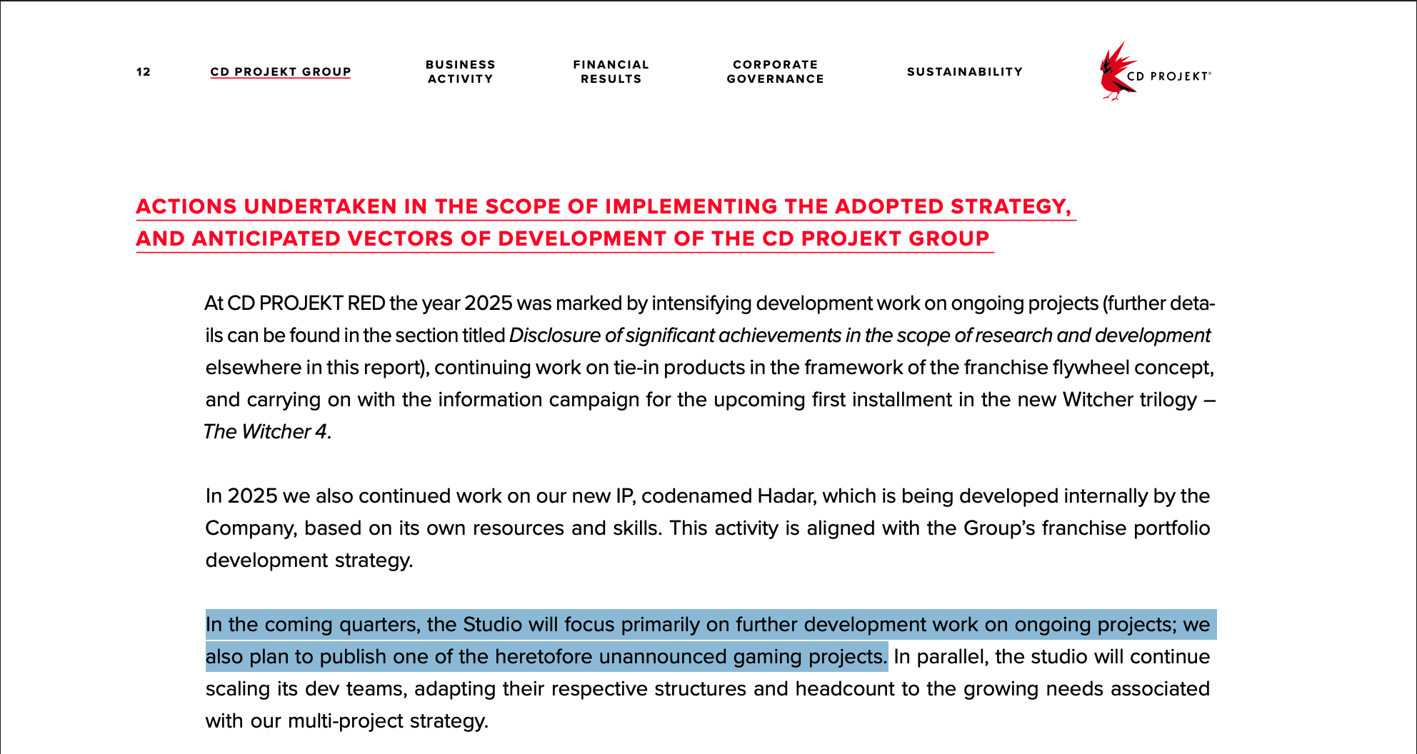 cdpr unannounced project