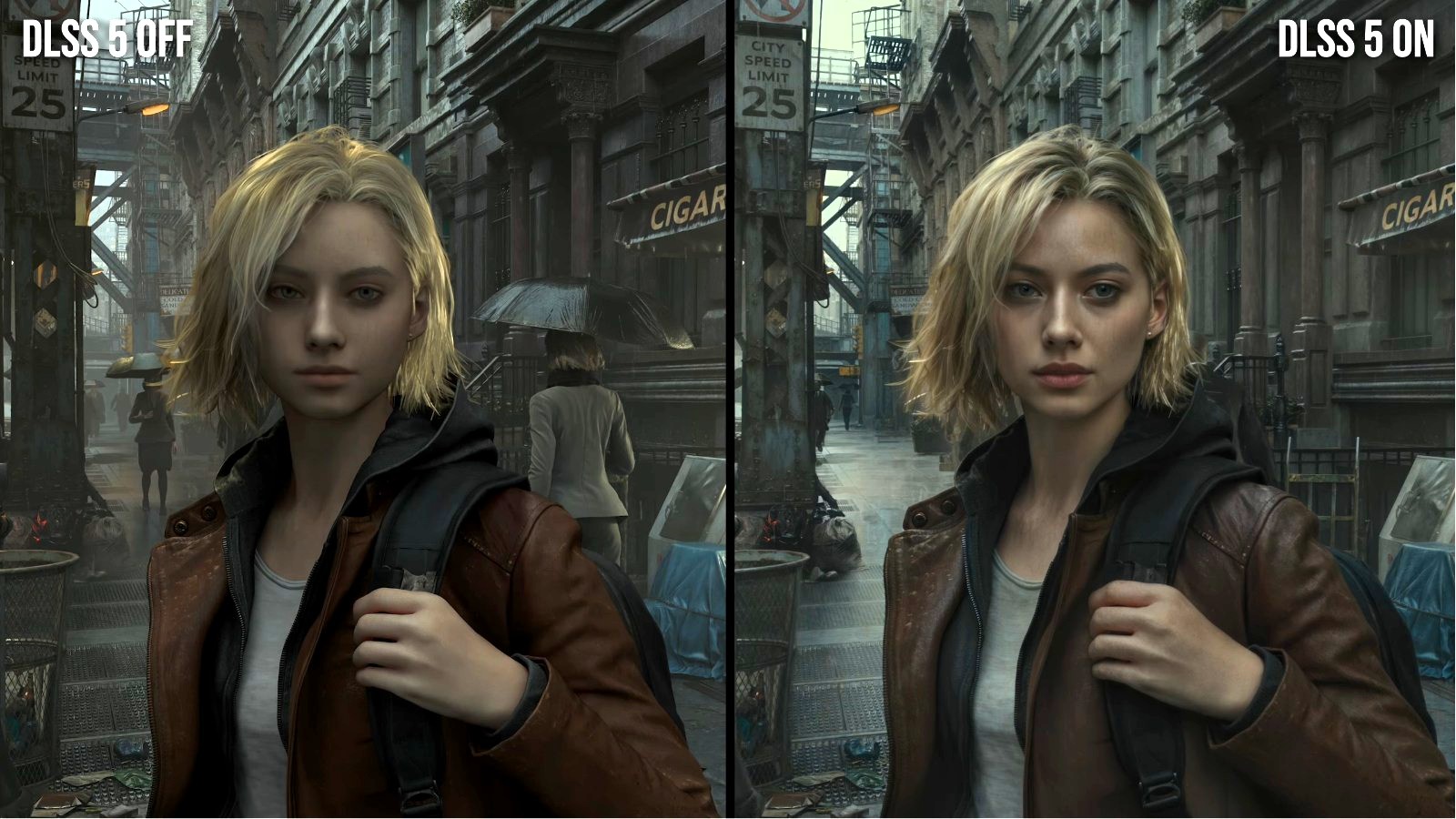 dlss 5 on vs off resident evil requiem