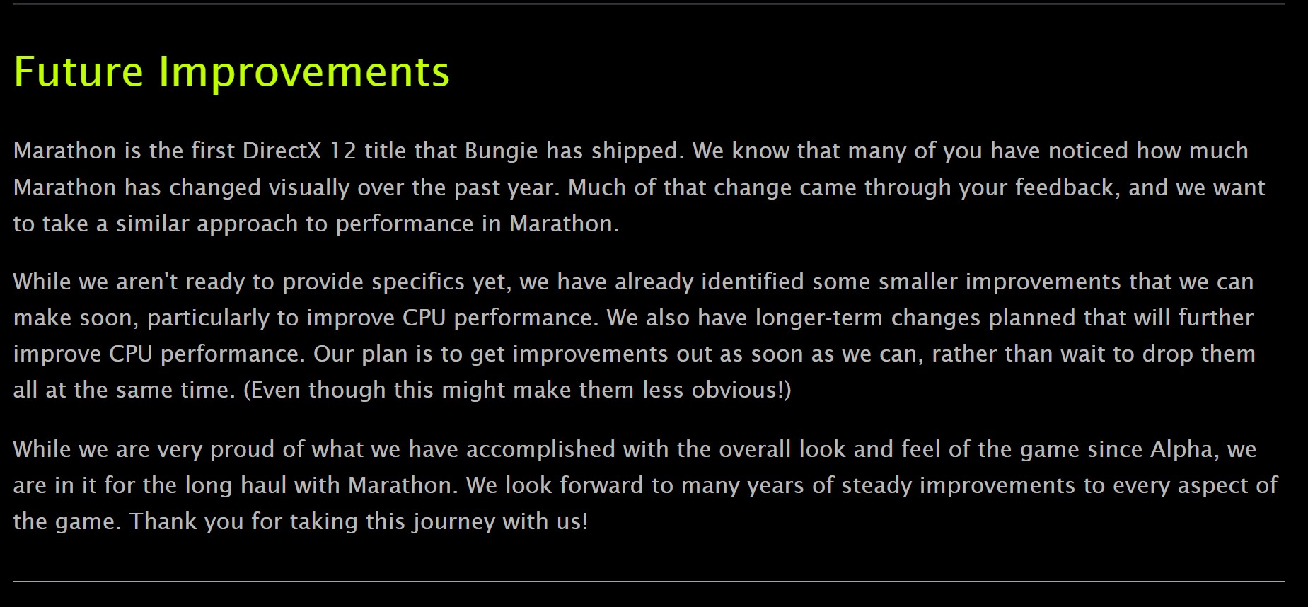 Marathon Support Bungie