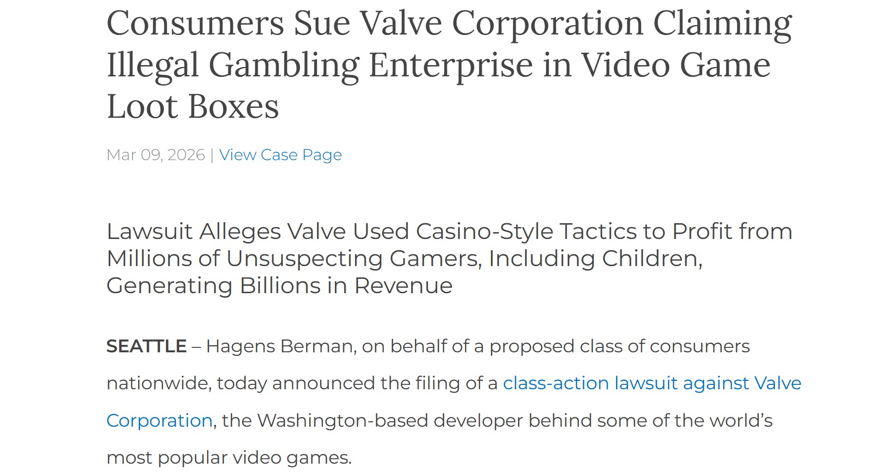 Valve Lawsuit