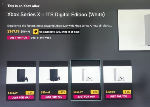 Xbox Series console exclusive discount