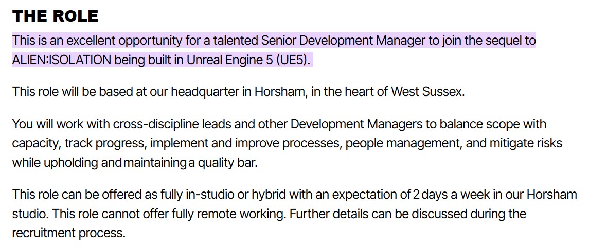 Creative Assembly Job Listing