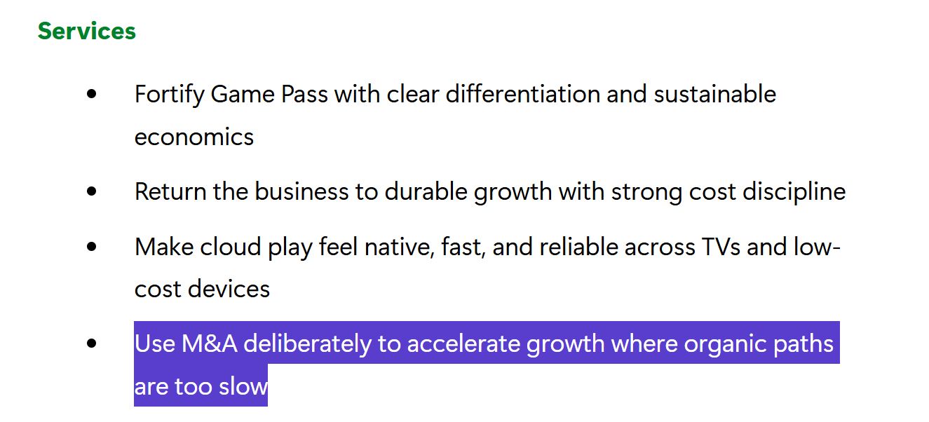 Xbox Mergers and Acquisitions