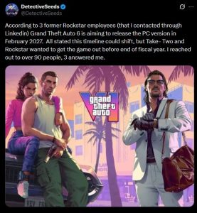 GTA 6 Roadmap Reportedly Outlines PC Release For February 2027 Online Gta 6 Pc Release 277x300 