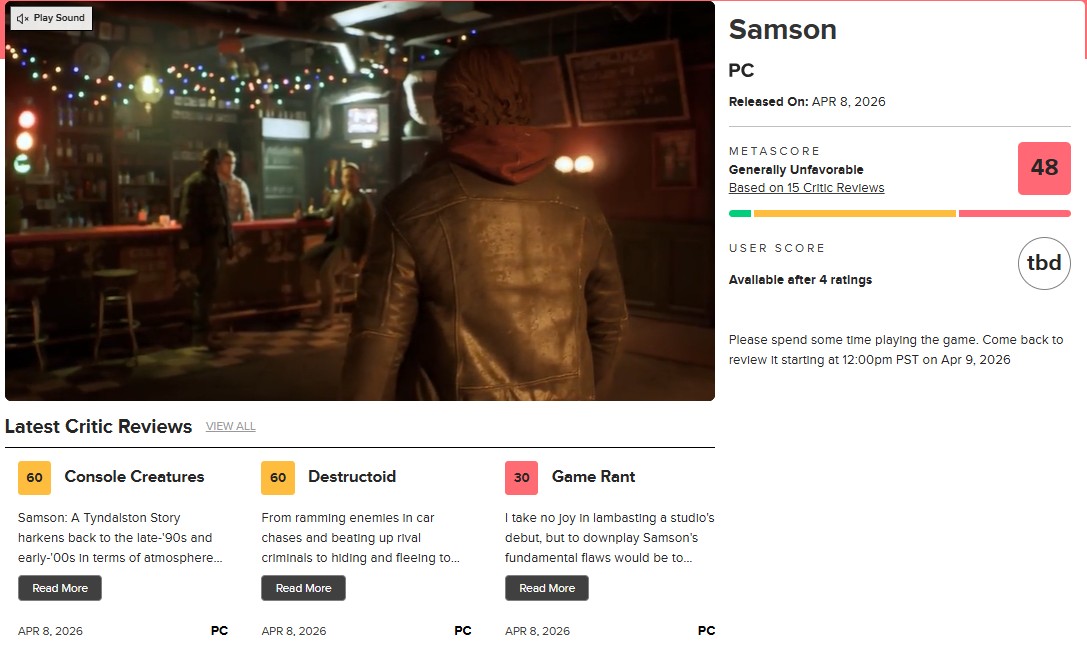 The critic reviews on Metacritic are also brutal, plummeting the rating to 48.