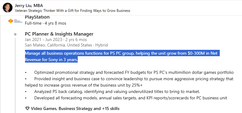 sony playstation PC revenue