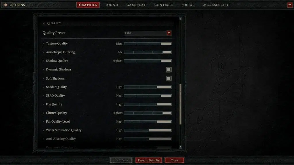 Graphics Settings