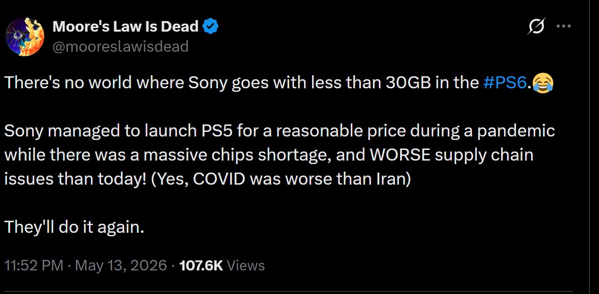 PS6 Memory 30GB
