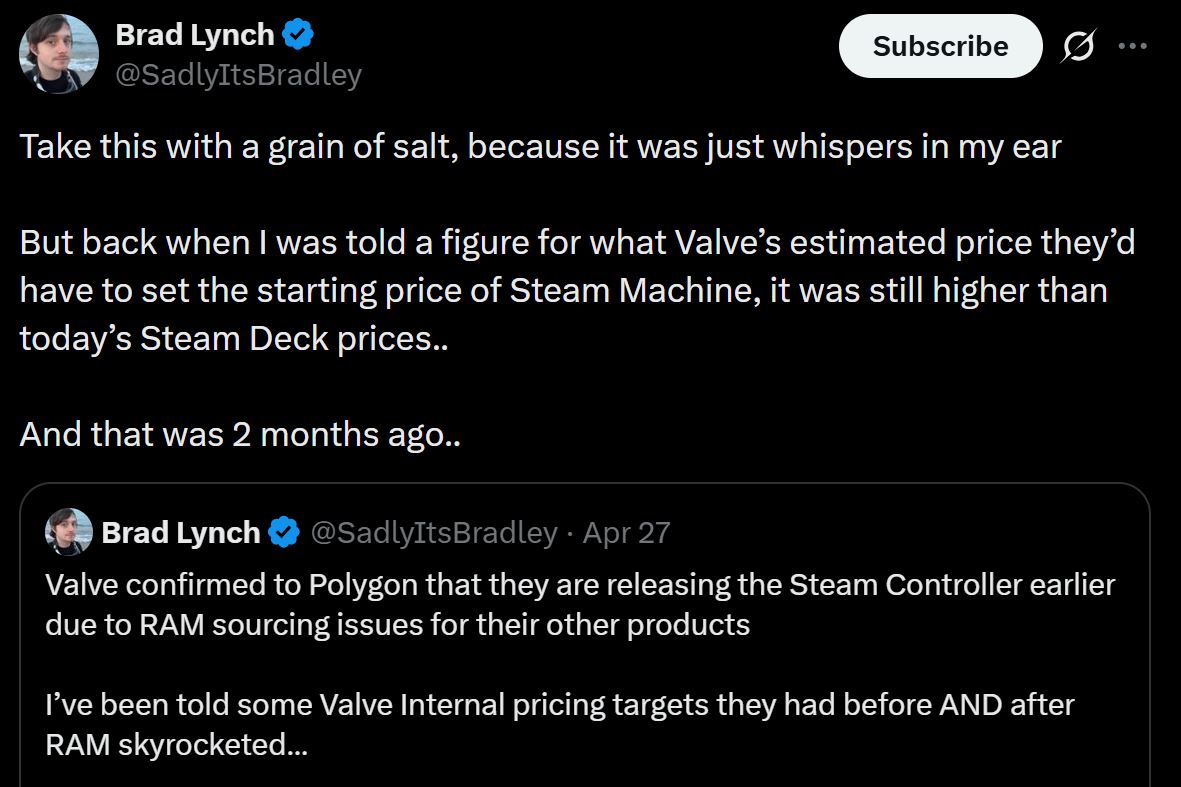 Steam Machine MSRP