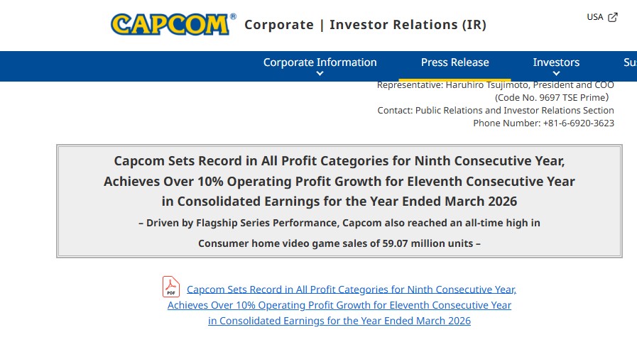 Capcom profits