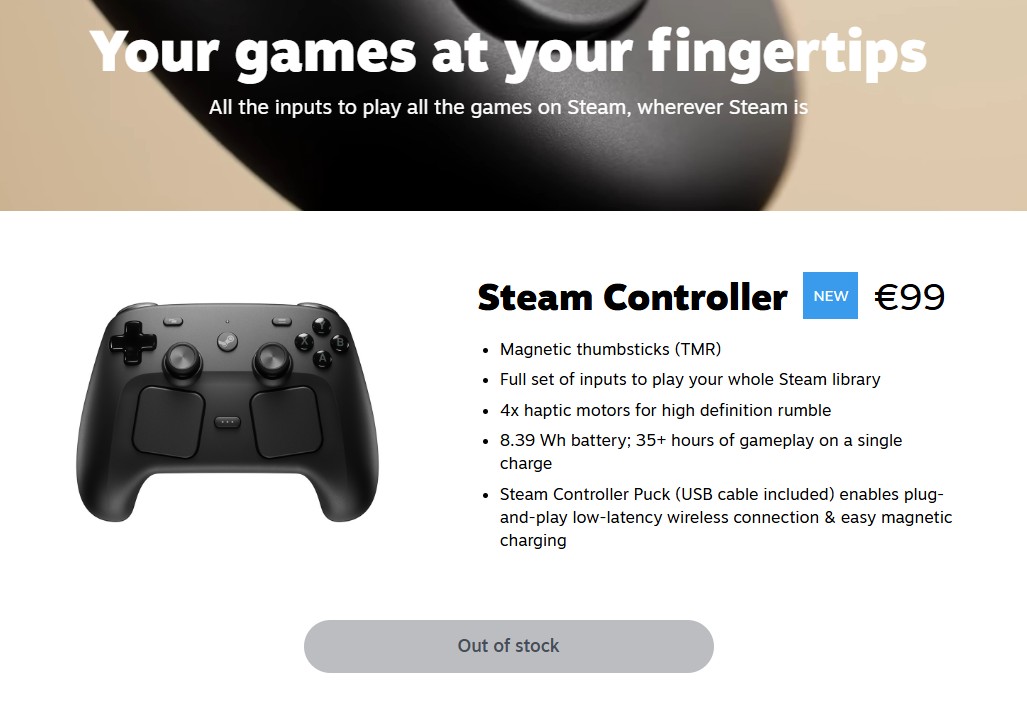 The new Steam controller quickly went out of stock after sales went live.