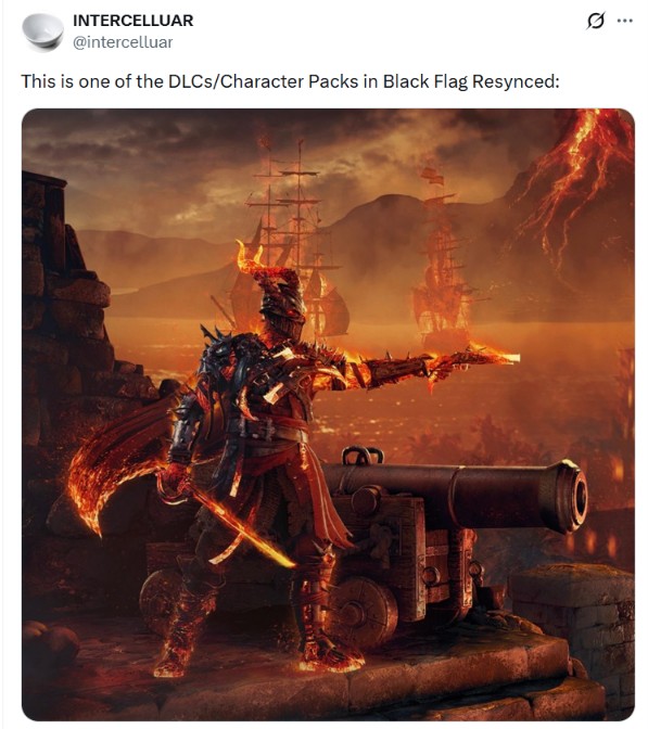 The leaked character pack shows a wild fantasy skin for Edward Kenway.