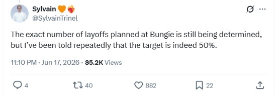 The journalist reaffirms that the layoff target is 50% after initial report.