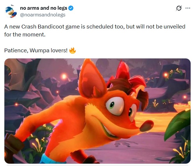 Notable emerging leaker confirms that Xbox has also greenlit a new Crash Bandicoot game.