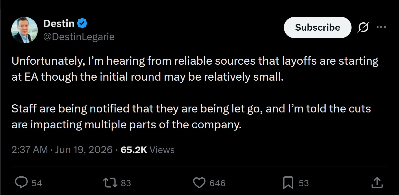 EA Layoffs