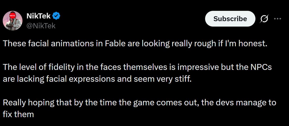 Fable Facial Animation