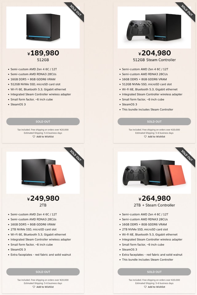 Steam Machine sold out