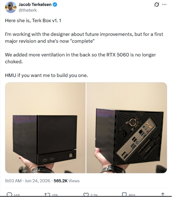 An AMD engineer built his own small-form PC, which is more powerful than Steam Machine.