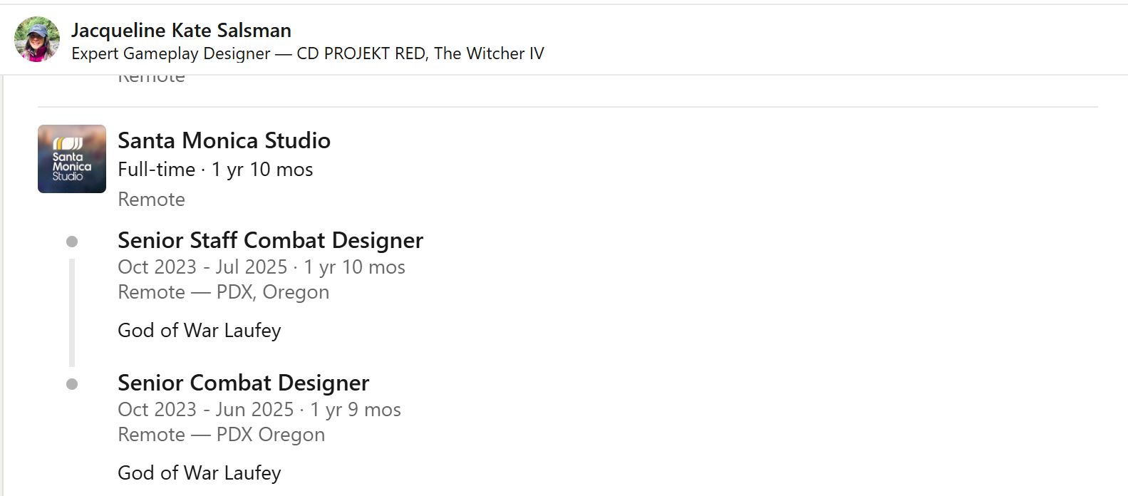 The Witcher 4 Expert Gameplay Designer