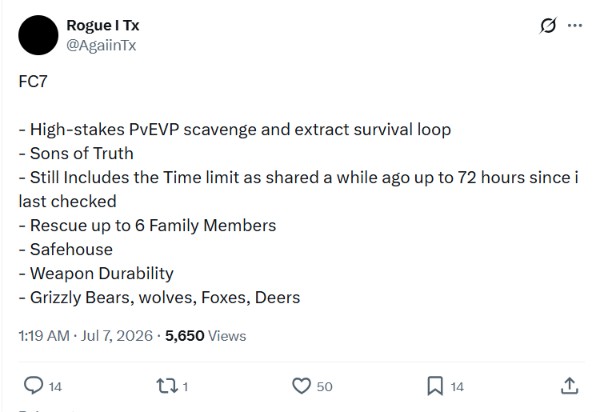 New Far Cry 7 leak reveals the game will feature a PvEvP extraction shooter gameplay loop.