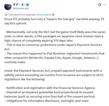 GTA 6 boxed edition has the expiration date because Rockstar refused to pay issuance guarantee fund.