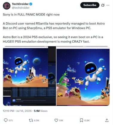 Titles like Astro Bot also already boot to menus on PC.
