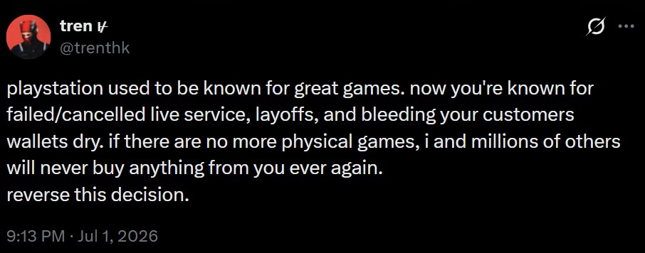 PS6 Fans React To Announcement Regarding Disc Production