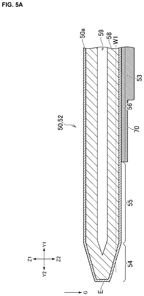 The figure shows an enlarged view of a heat pipe and heat transfer member in the cross-sectional perspective.