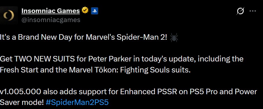 Marvel's Spider-Man 2 PSSR 2.0