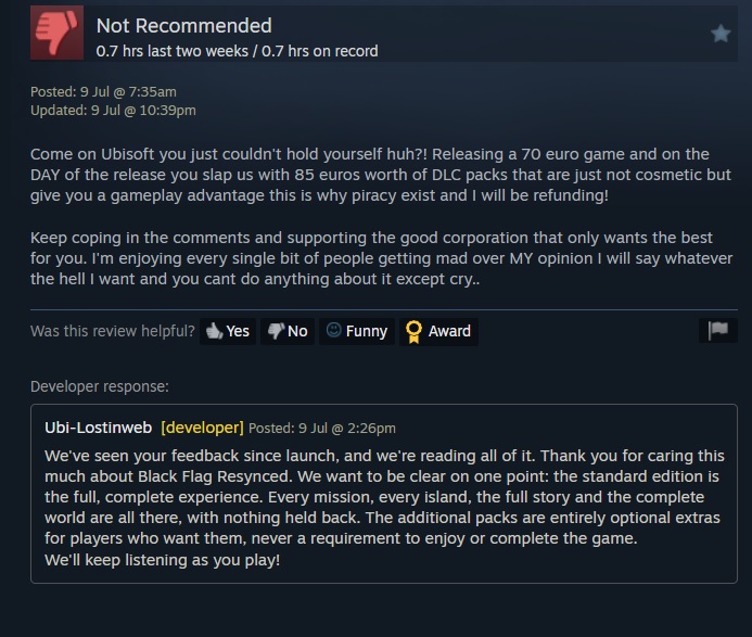 Ubisoft defence